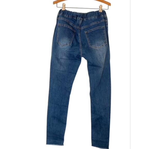 Drawstring Ripped Denim Jeans - California Vintage - Size 5 M - Picture 5 of 10